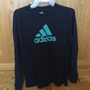 Boys large 14-16 linen sleeve adidas shirt